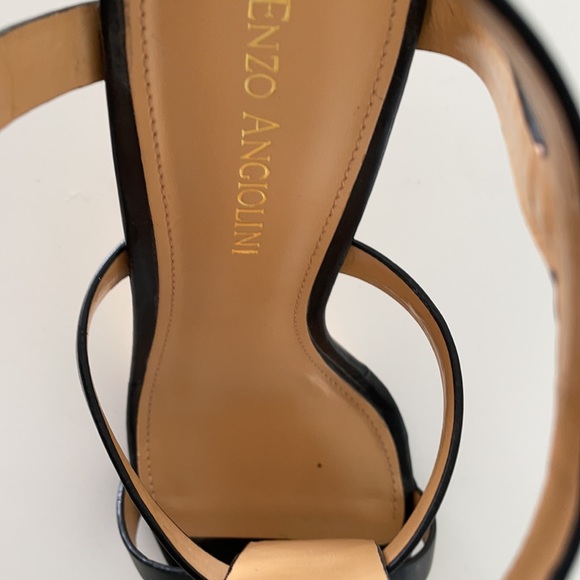 Black leather high heal sandal w tassel silver - Picture 8 of 9